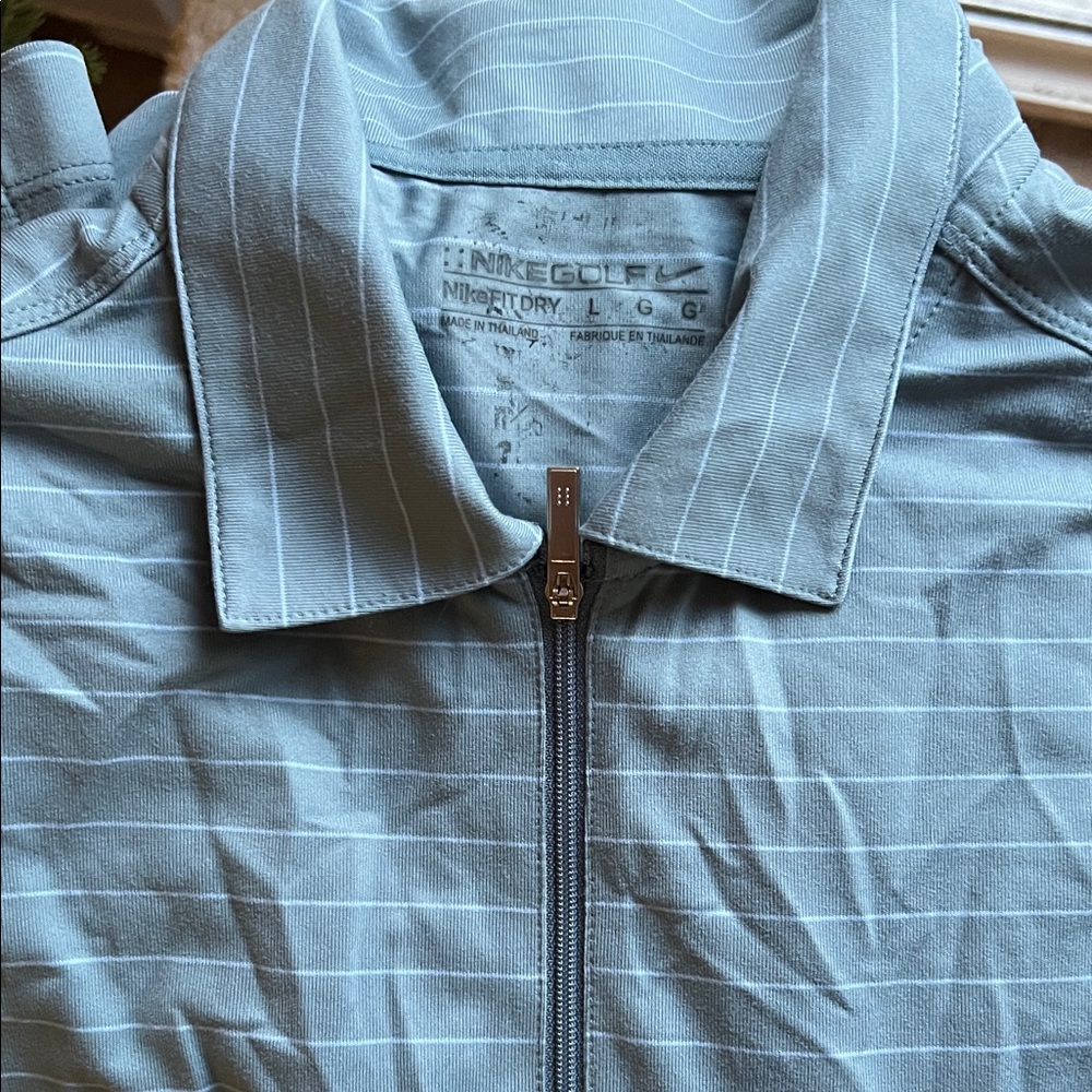 Nike Men's Light Blue Striped Jacket